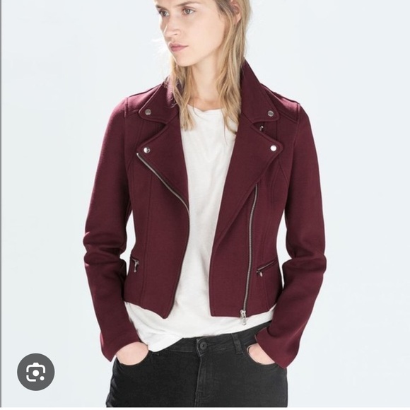 Zara Jackets & Blazers - 💕5 items for $50💕 Zara trafaluc maroon moto biker jacket